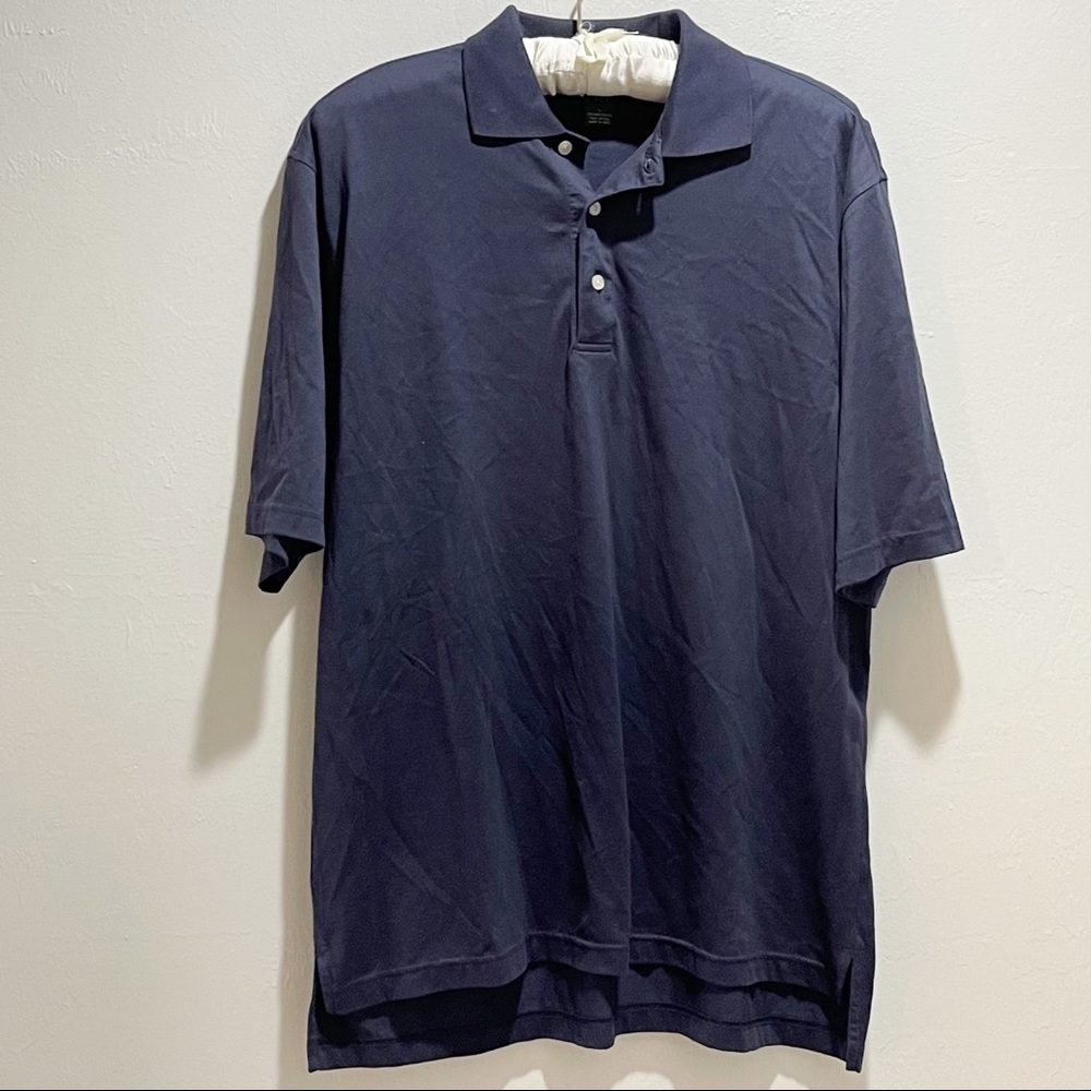 BROOKS BROTHERS GOLF Men’s Navy Blue Mercerized Cotton Polo Shirt